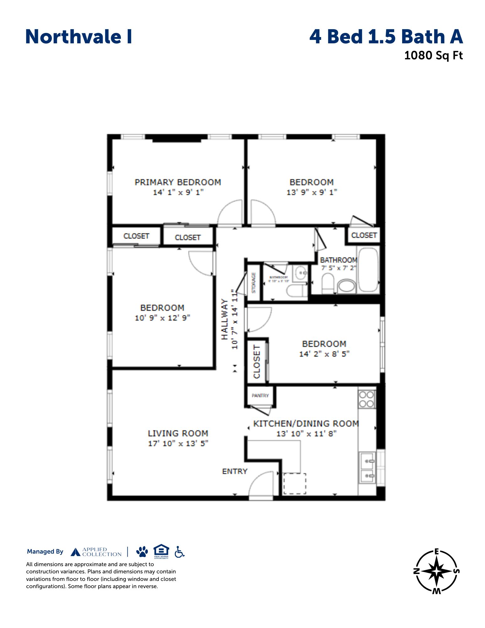 4 Bed 1.5 Bath A