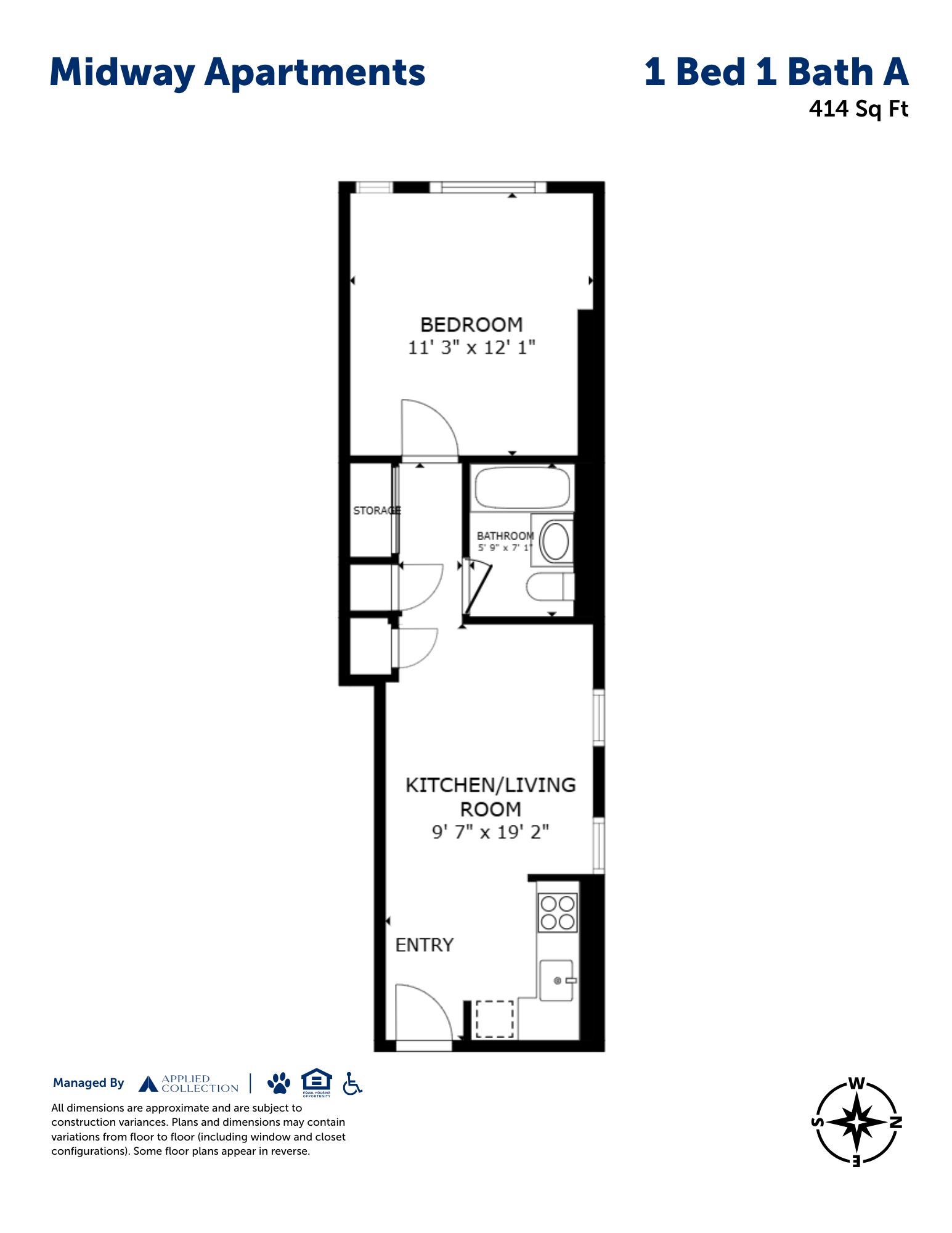 1 Bed 1 Bath A