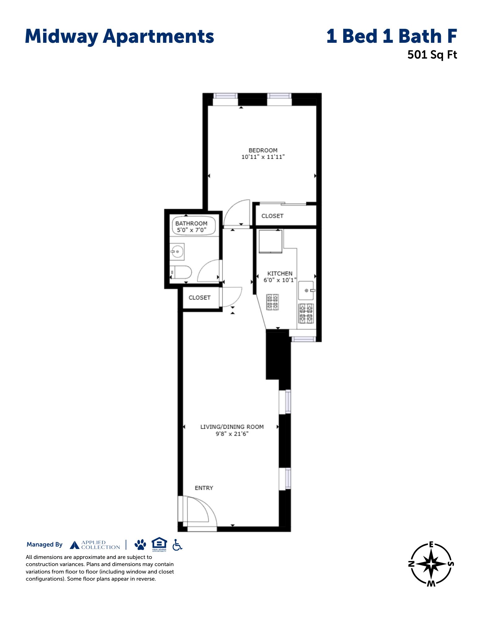 1 Bed 1 Bath F