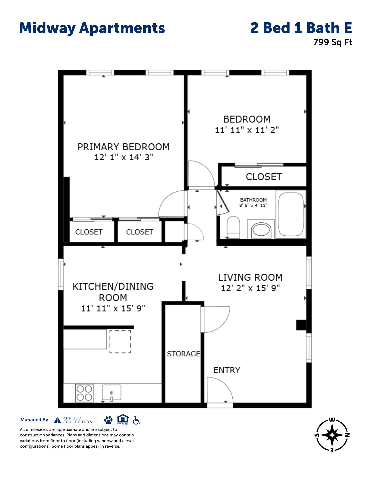 2 Bed 1 Bath E