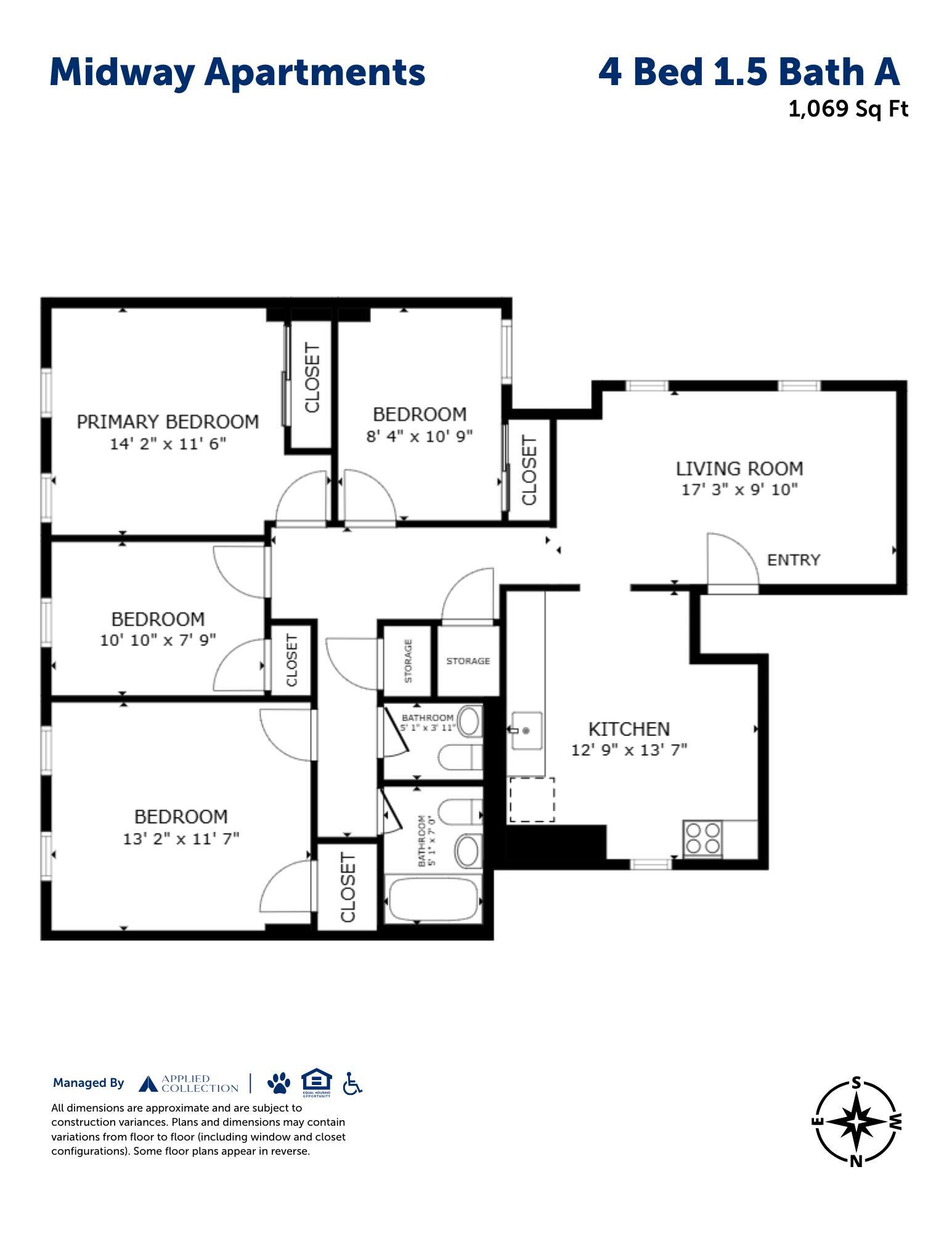 4 Bed 1.5 Bath A