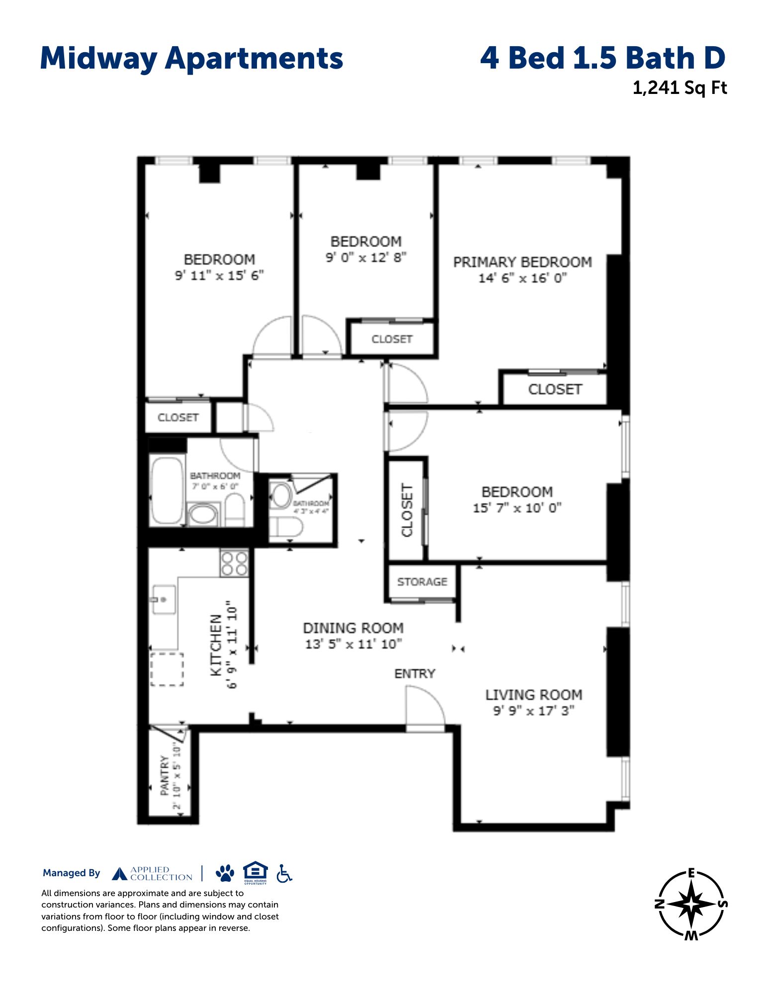 4 Bed 1.5 Bath D