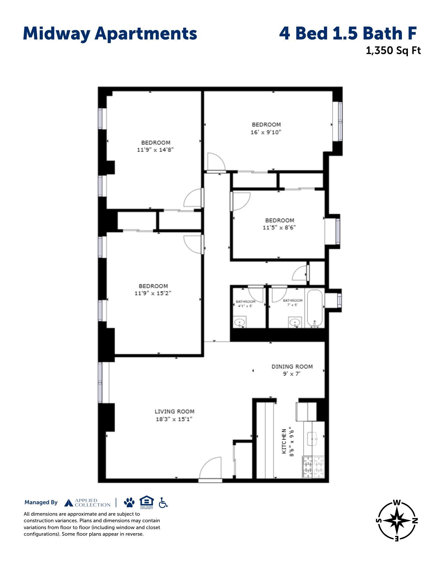 4 Bed 1.5 Bath F