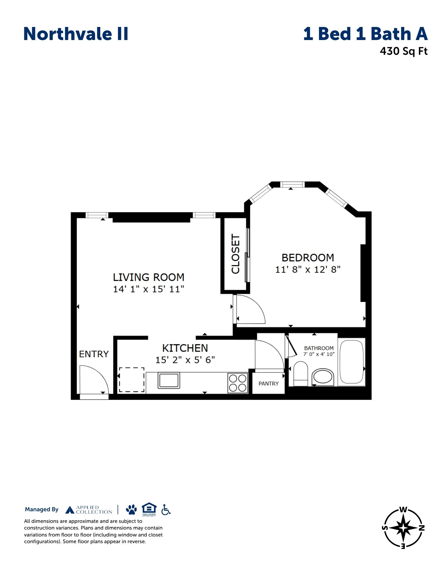 1 Bed 1 Bath A