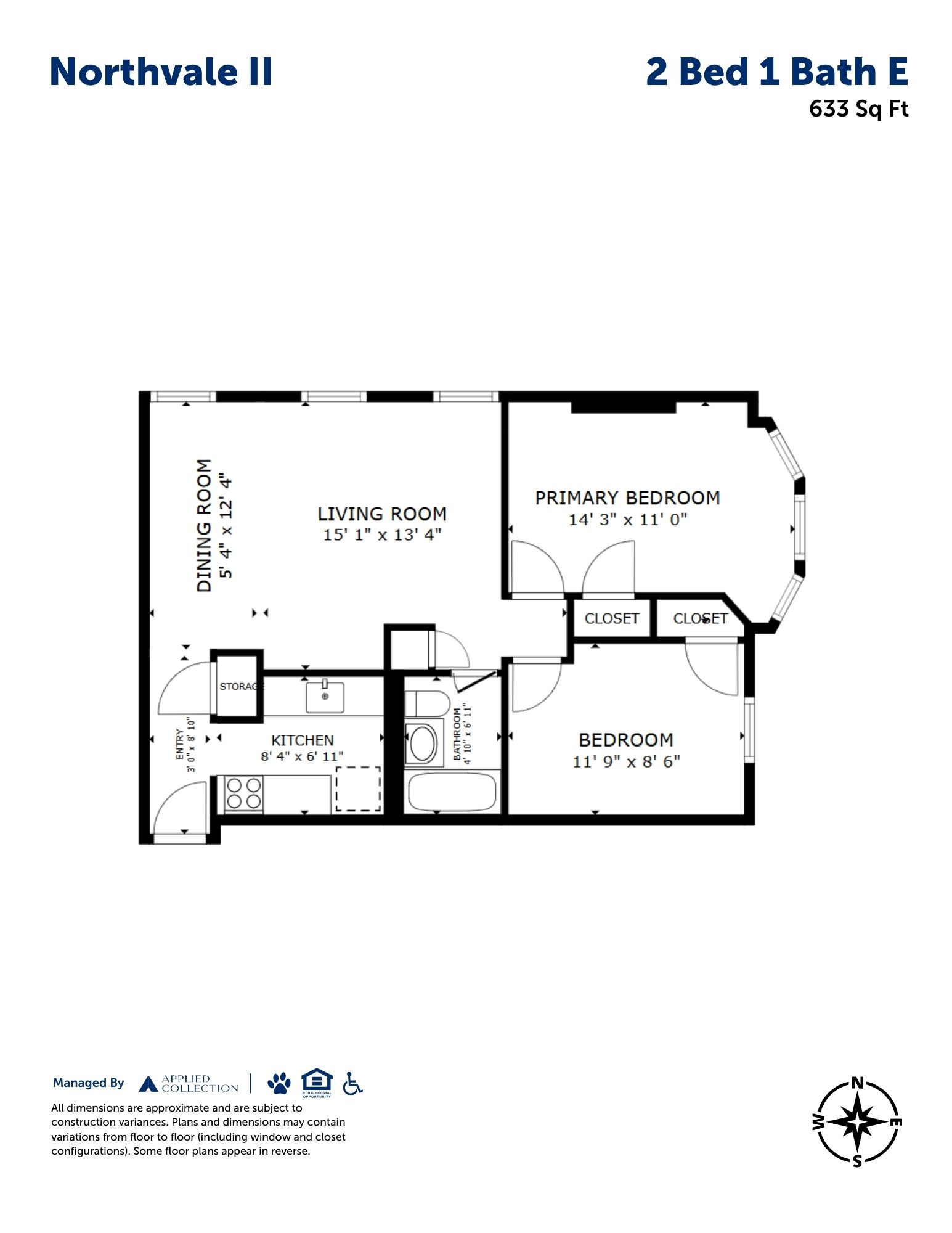 2 Bed 1 Bath E