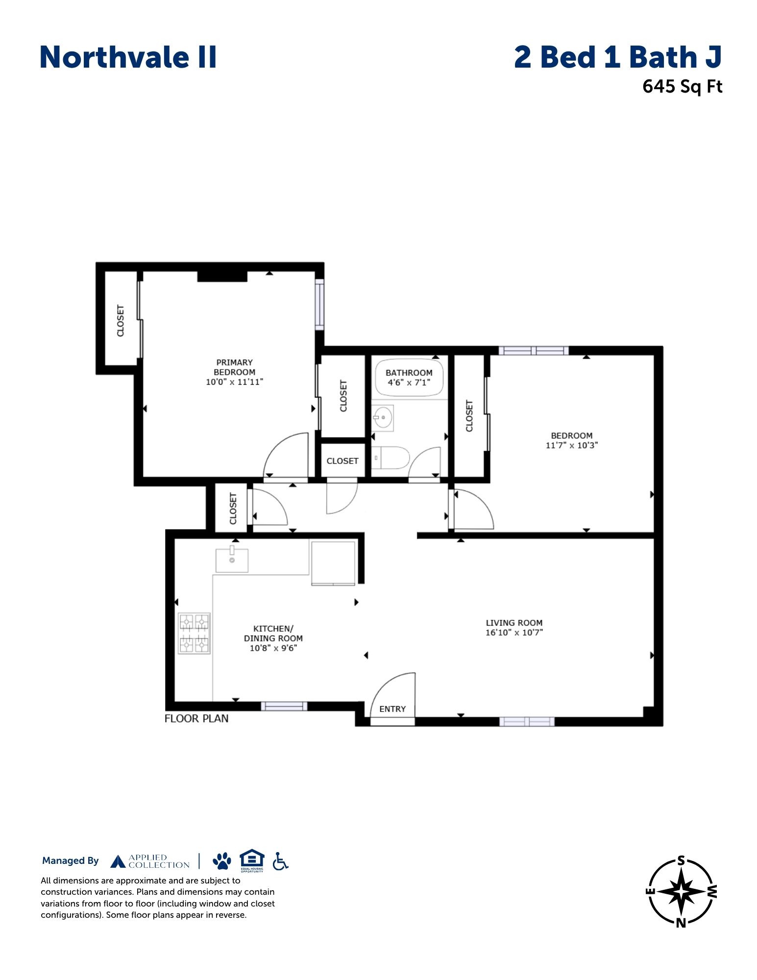 2 Bed 1 Bath J