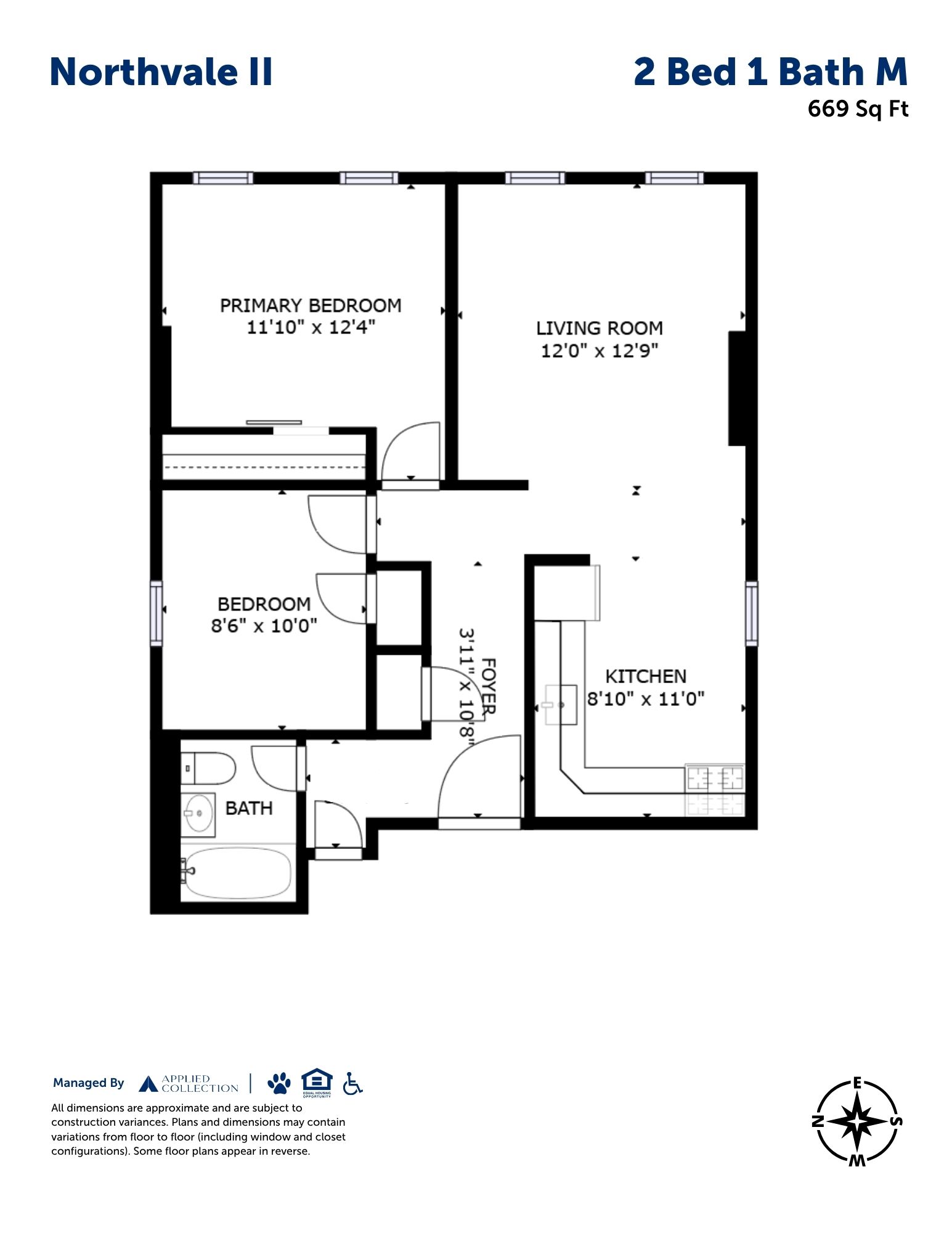 2 Bed 1 Bath M