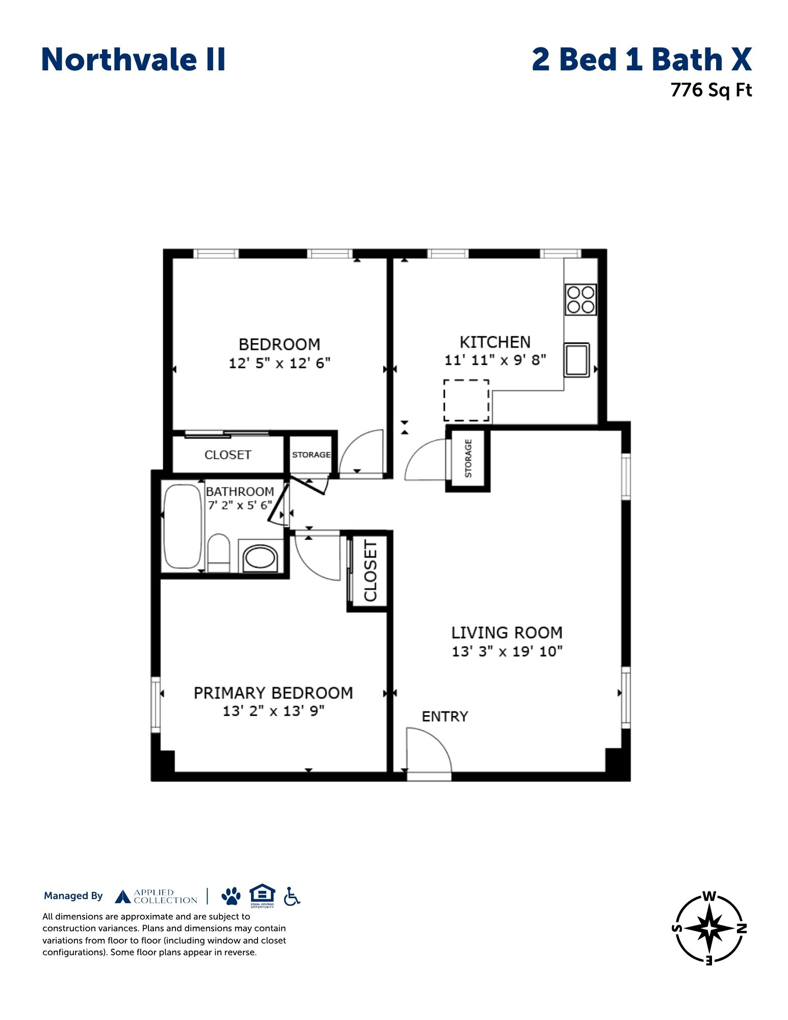 2 Bd 1 Bath X