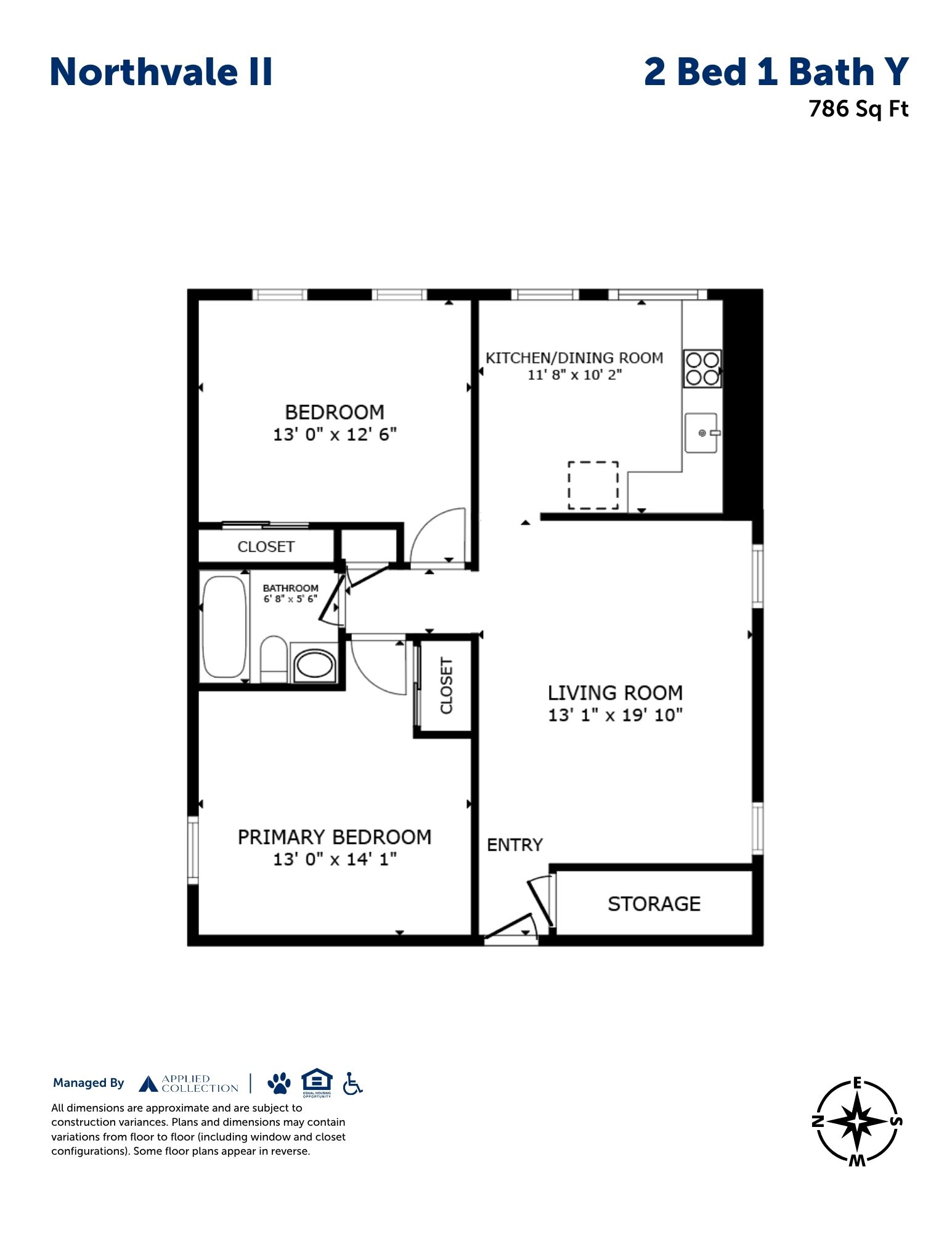 2 Bed 1 Bath Y