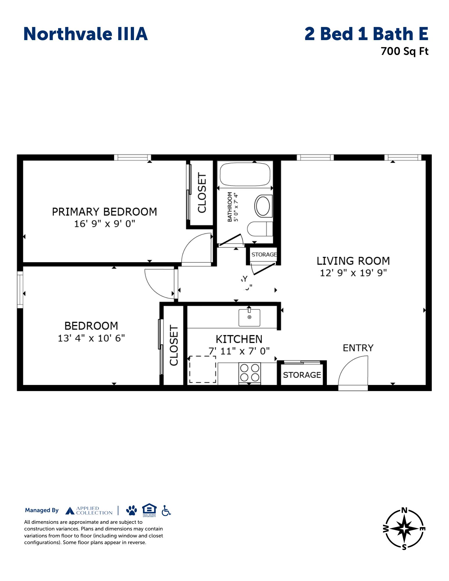 2 Bed 1 Bath E