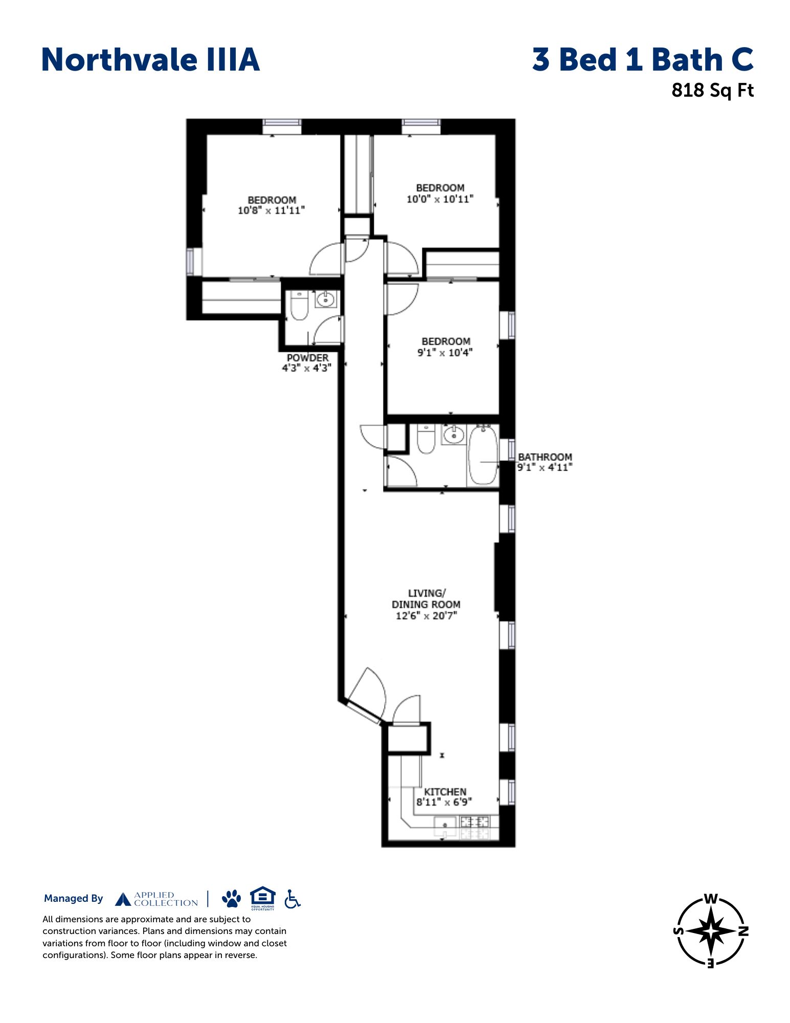 3 Bed 1.5 Bath C