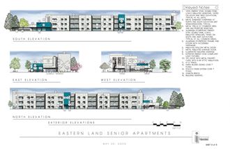 a rendering of an apartment building with different elevations and plans