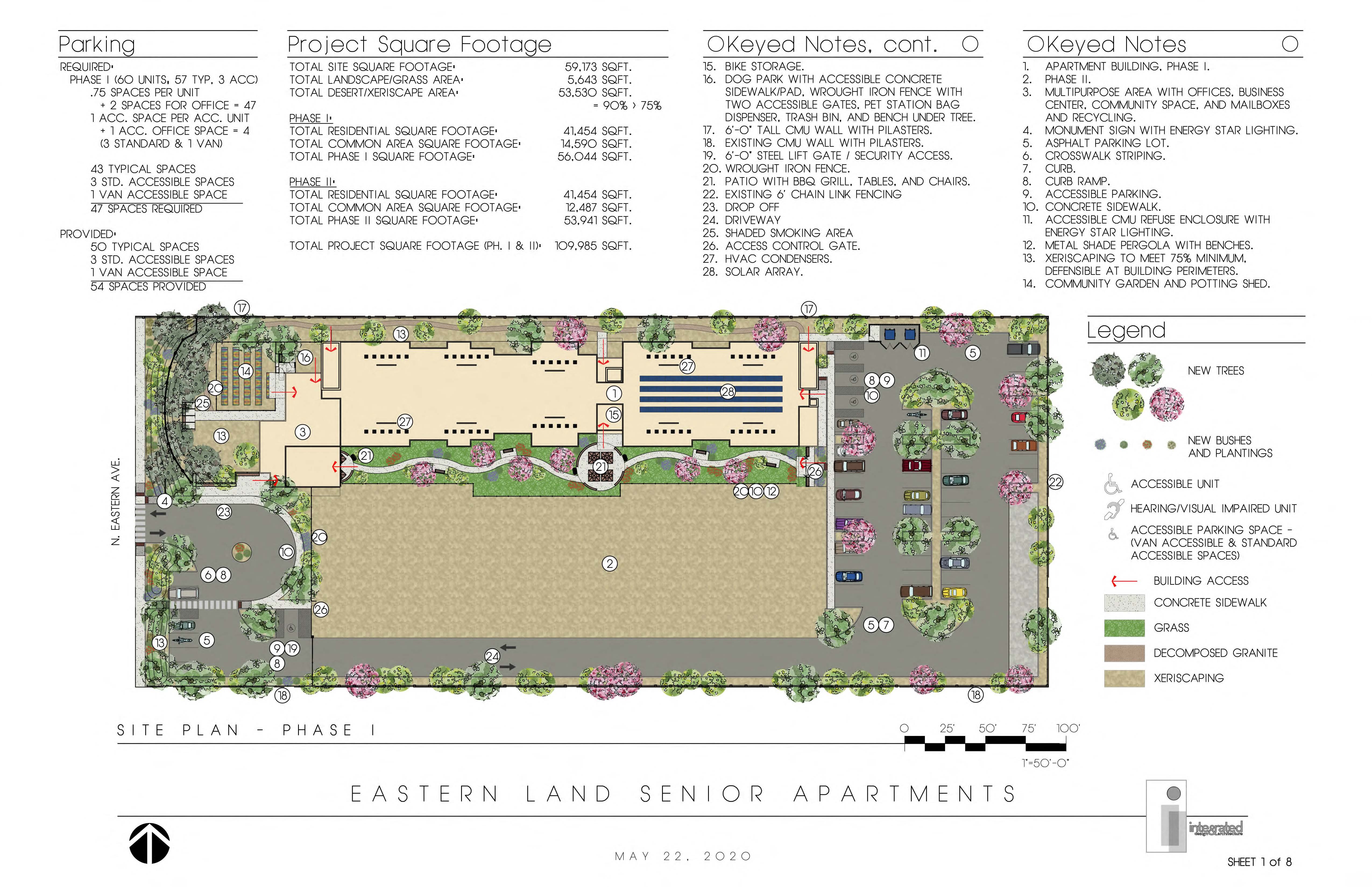 a site plan of the eastern land sensor apartments