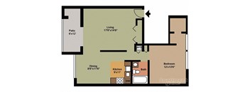 Style A - First Floor 1 Bedroom 1 Bath