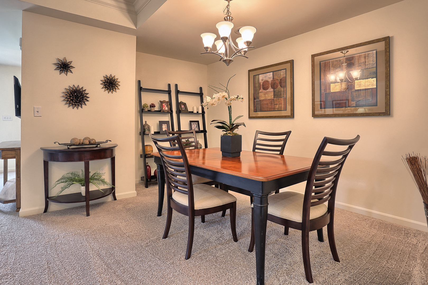 dining room accomodates large table