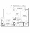 1 bedroom apartments in Durham, NC A2 floor plan