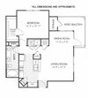 1 bedroom apartments in Durham, NC A3 floor plan