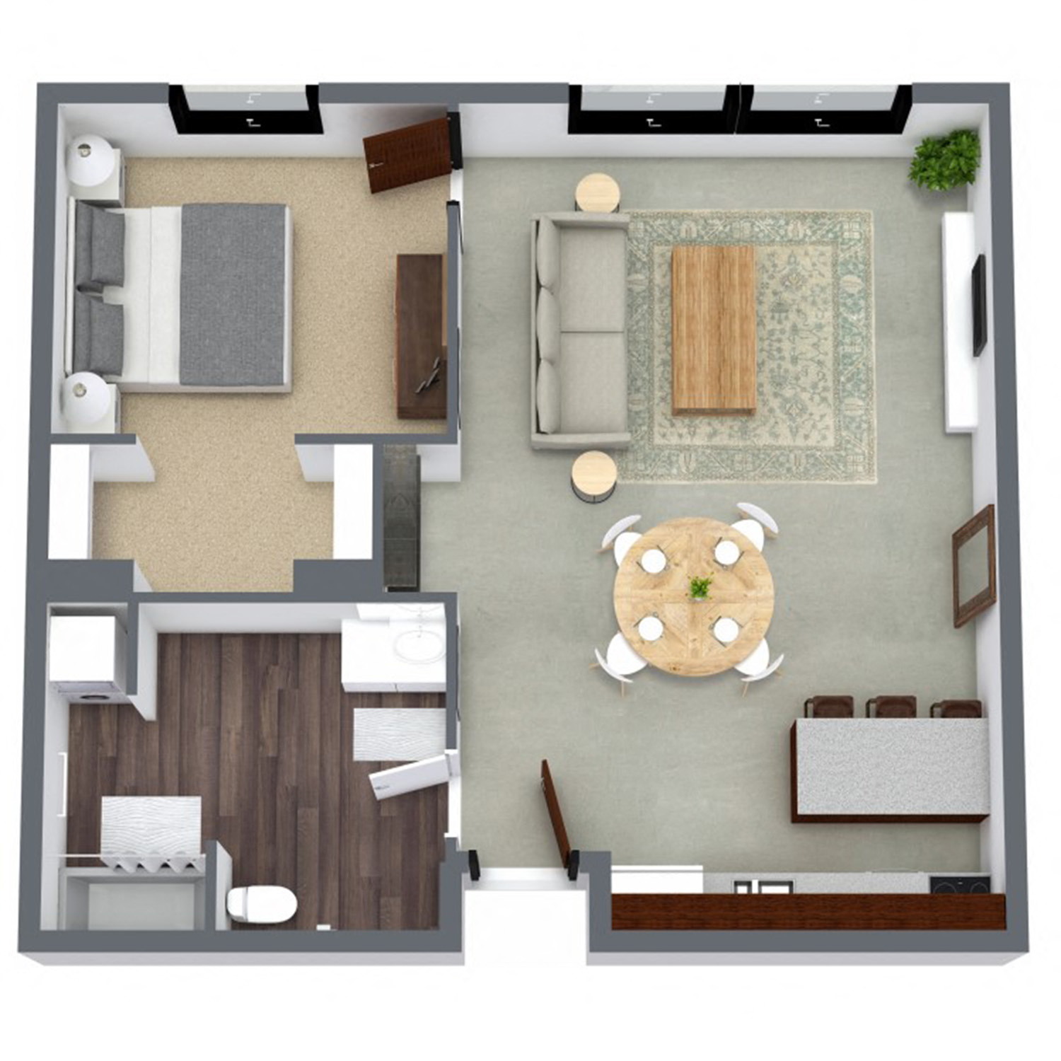 The Cobblestone Floor Plan at 1501 Jackson in Omaha, NE