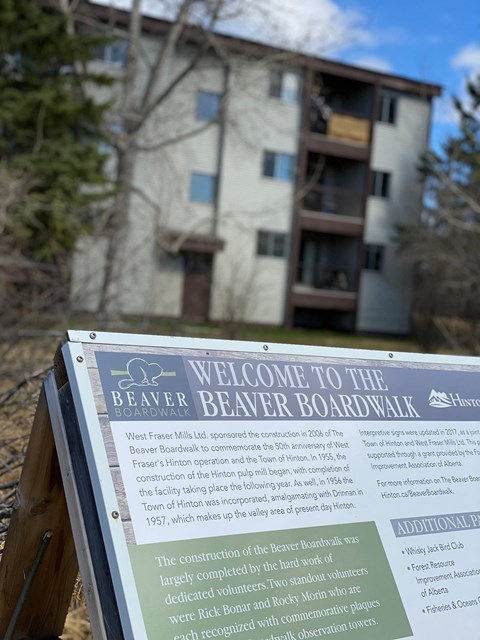 A sign welcoming people to the Beaver Beaver Boardwalk.