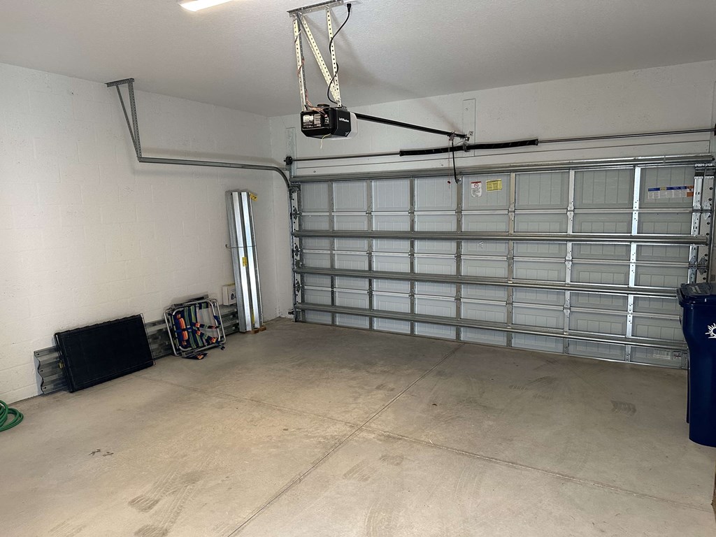 the garage is empty and ready to be remodeled