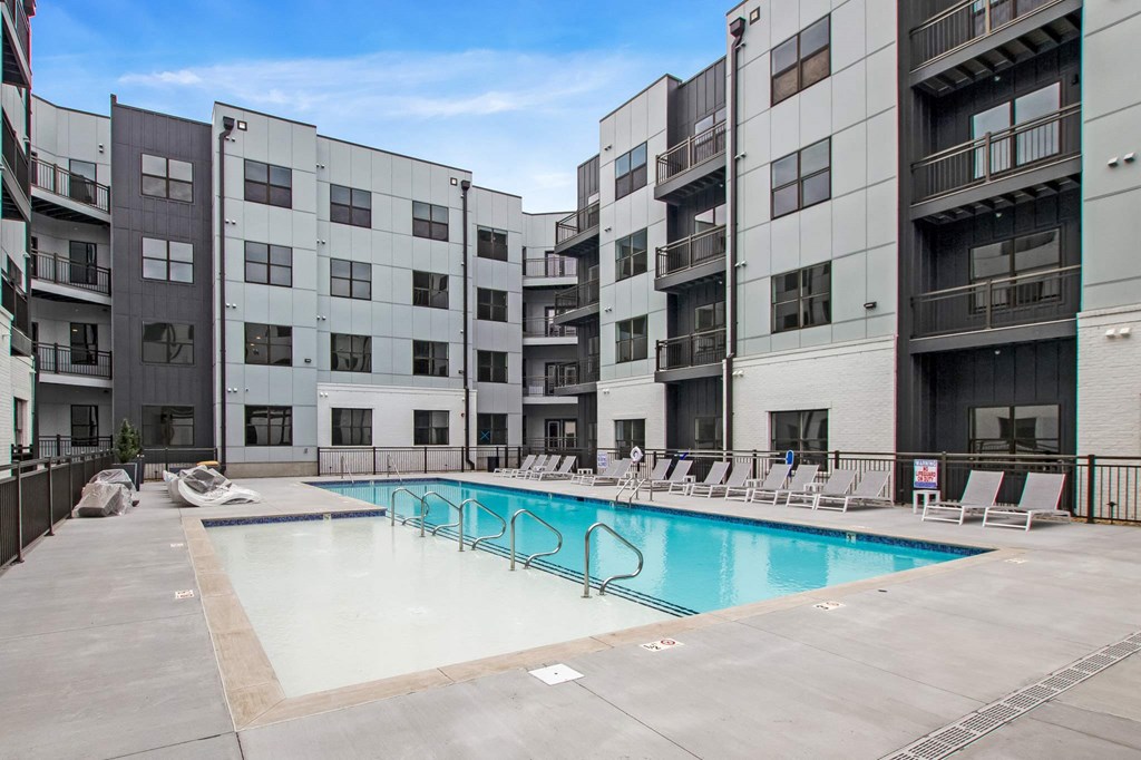 our apartments have a large pool in front of our buildings
