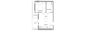 1 Bedroom West (Patio)