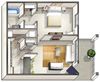 1 Bed 1 Bath Layout at Flagler Pointe Apartments in St Petersburg, FL