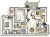 2 Bed 1 Bath Layout at Flagler Pointe Apartments in St Petersburg, FL