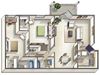 2 Bed 2 Bath Layout at Flagler Pointe Apartments in St Petersburg, FL