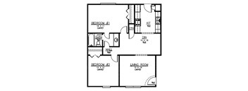 2 Bedrooms, 1 Bathroom