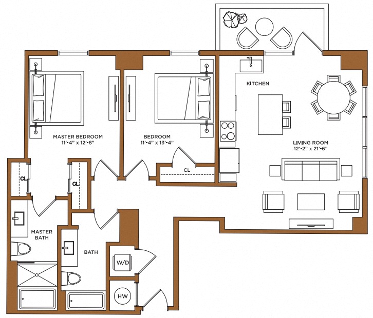 2 Bed/2 Bath-F