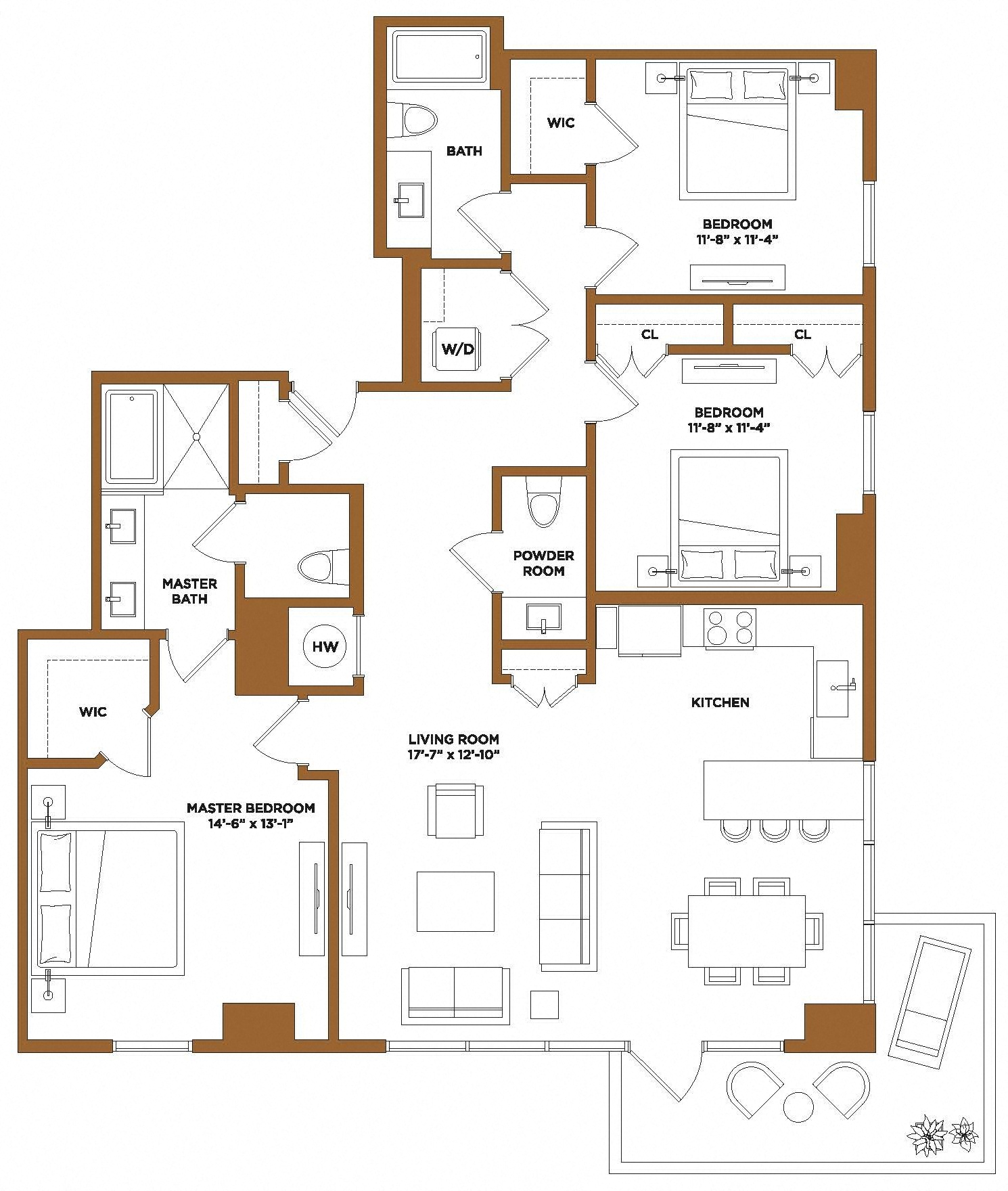 3 Bed/2.5 Bath-G
