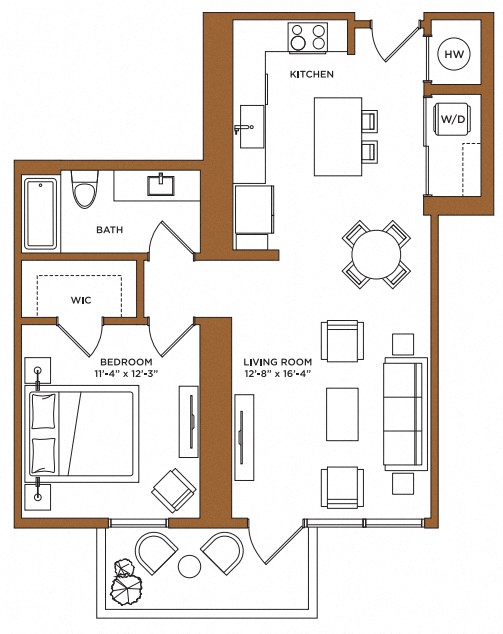 1 Bed/1 Bath-H
