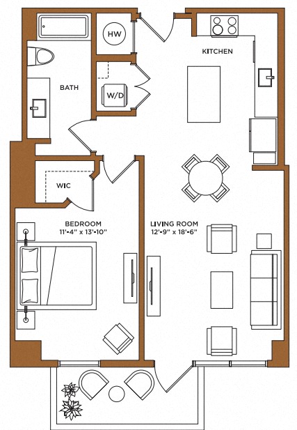 1 Bed/1 Bath-J
