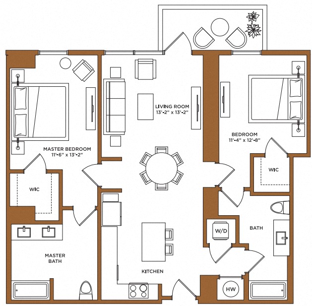 2 Bed/2 Bath-E PH