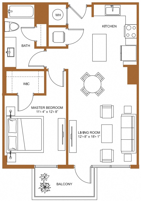1 Bed/1 Bath-A2