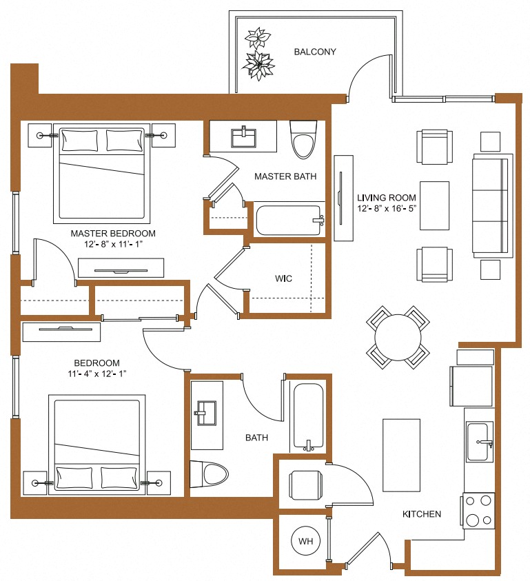 2 Bed/2 Bath-B1