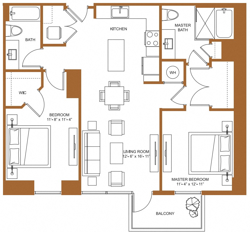 2 Bed/2 Bath-B2