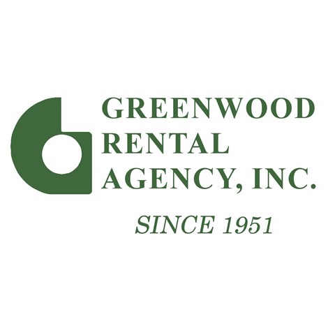 A logo for Greenwood Rental Agency, Inc. that has been in business since 1951.