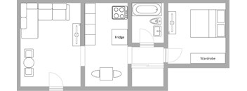 1 Bedroom, 1 Bathroom