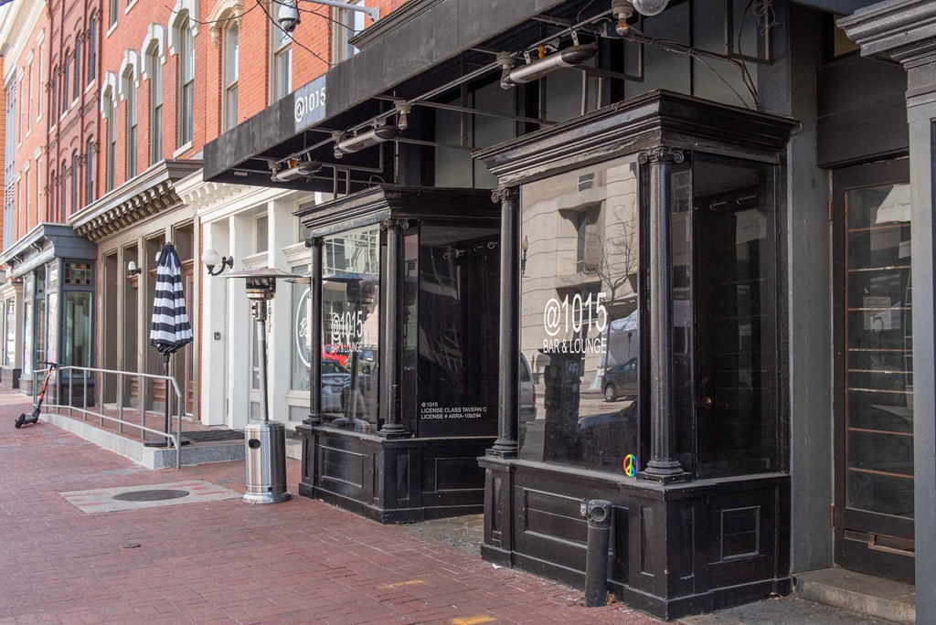 the storefront of a store on a city street