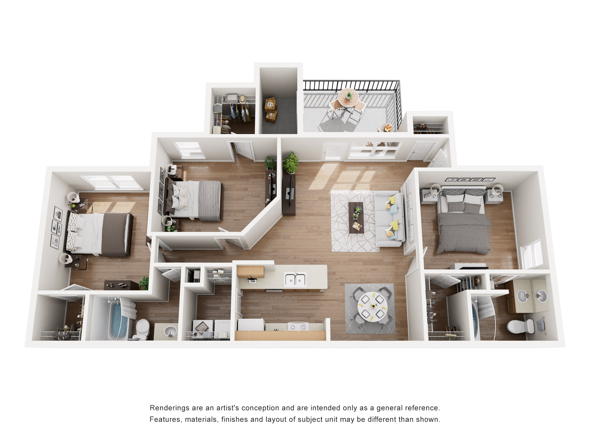 Three Bedrooms, Two Bathrooms