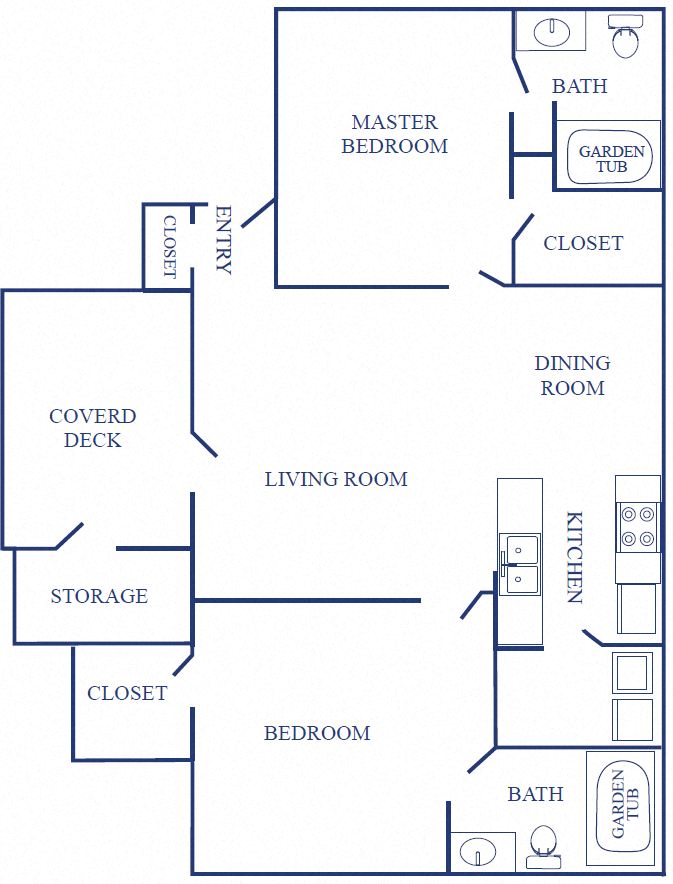 Alternative Floorplan of Two Bedroom Layout