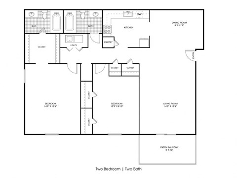 the first floor plan of a 2 bedroom 2100 sq ft house