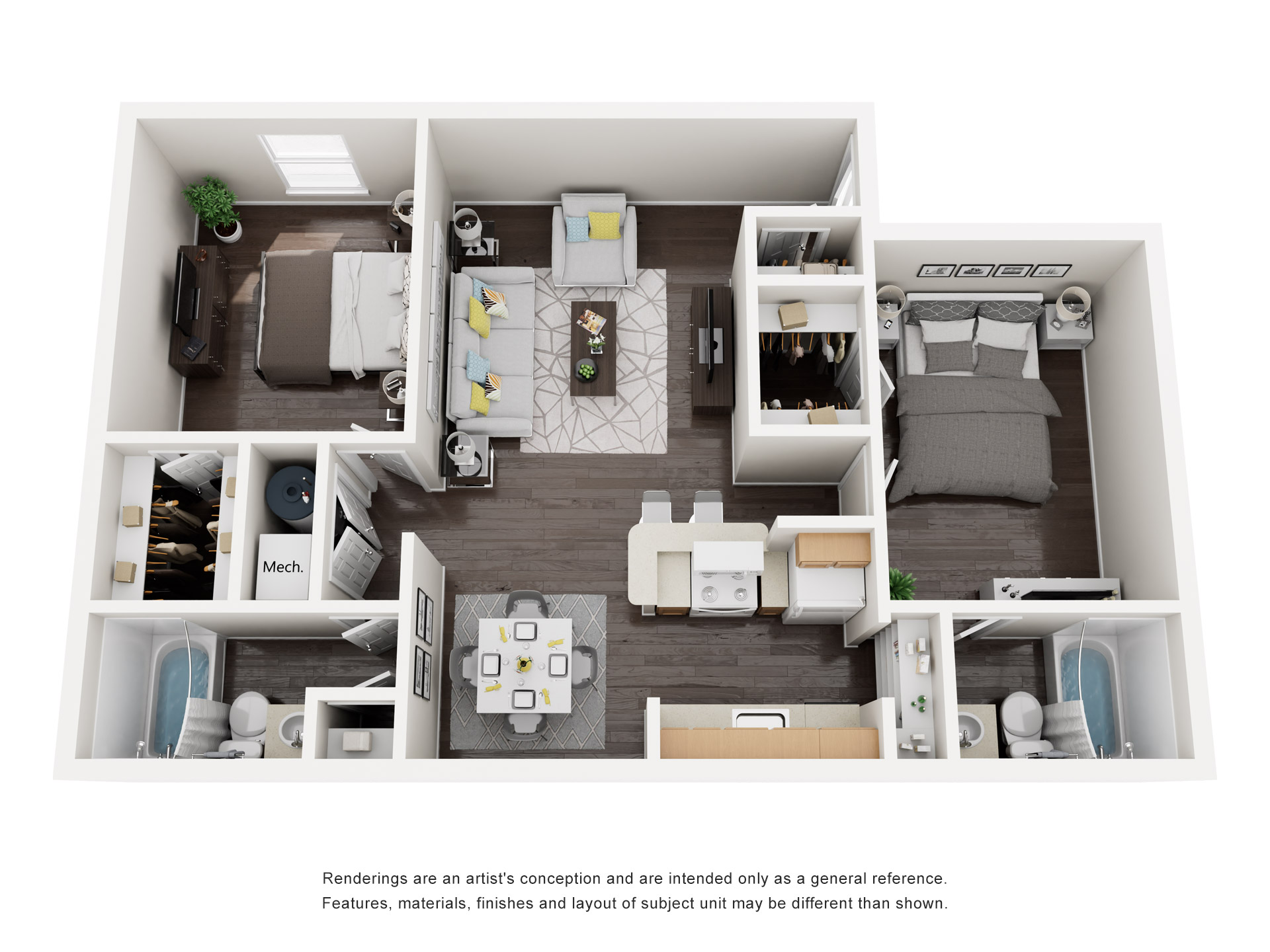 Two Bedroom, Two Bath