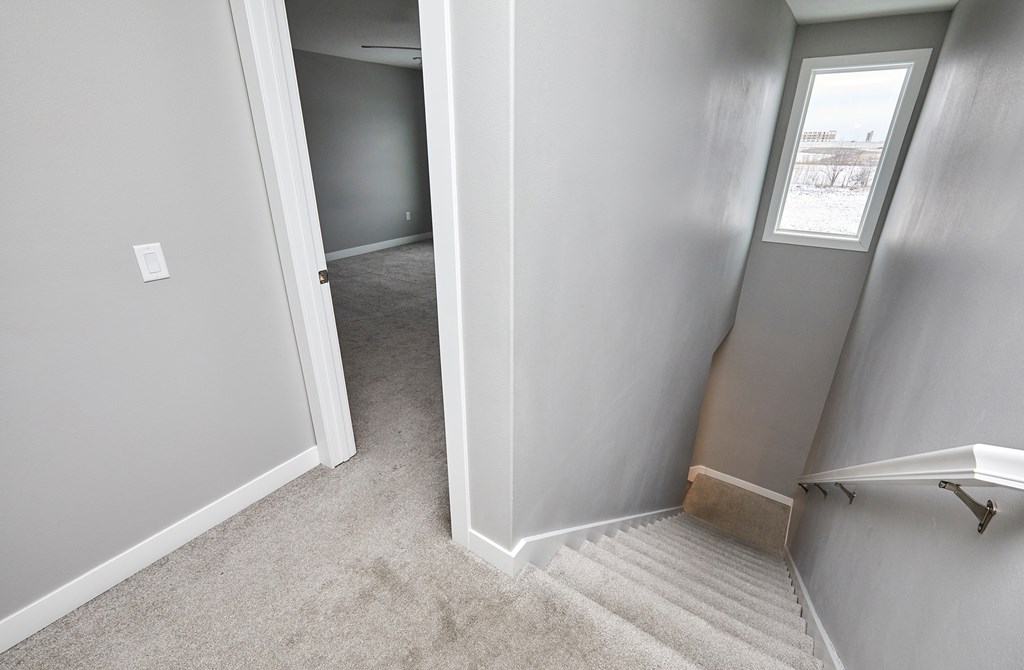 A stairway leading to a second floor.