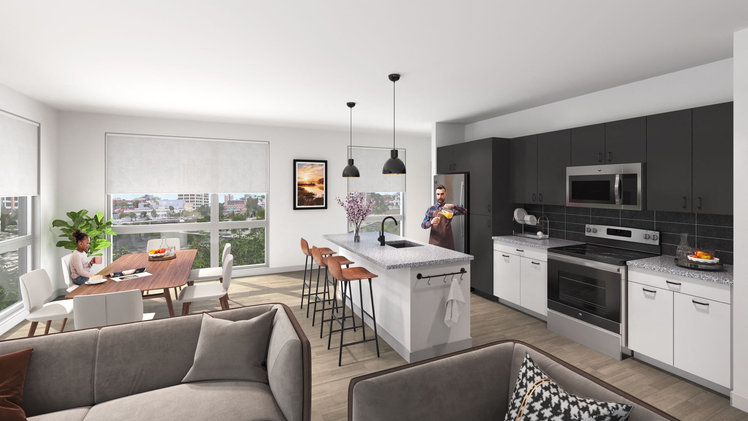 The Revington Kitchen and Living Room