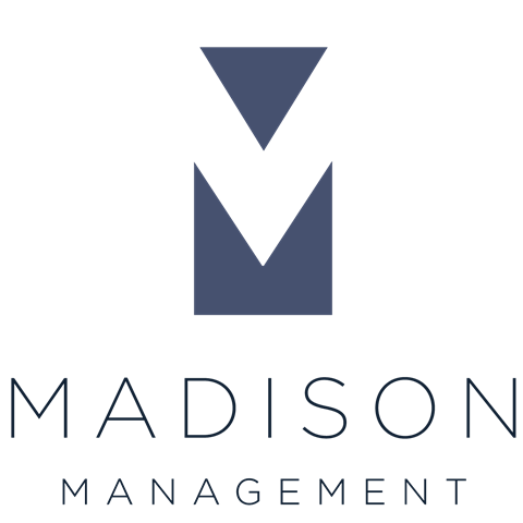 a logo for the madison mansion management company