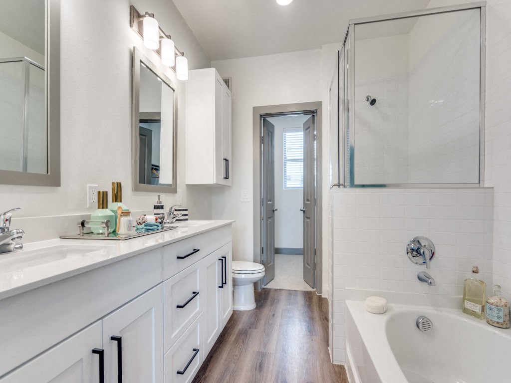 a bathroom with a sink and a toilet and a shower