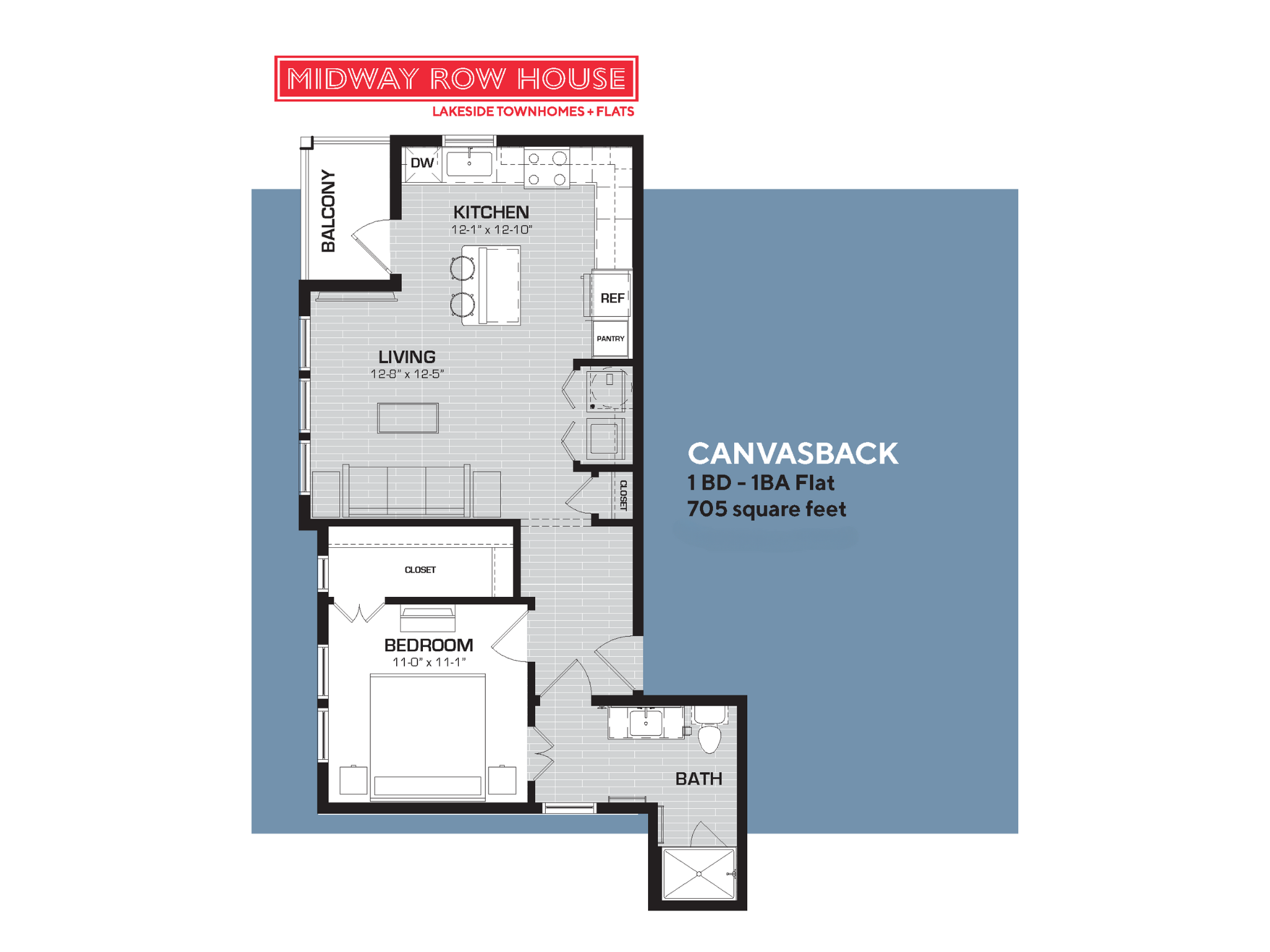 Canvasback Floorplan Midway Row House